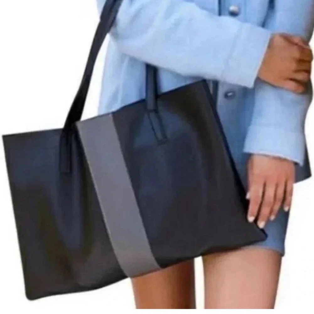 Vince Camuto Black and Gray Tote Bag
